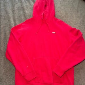 Vans Men's Bright Pink Hoodie with Small Chest Logo